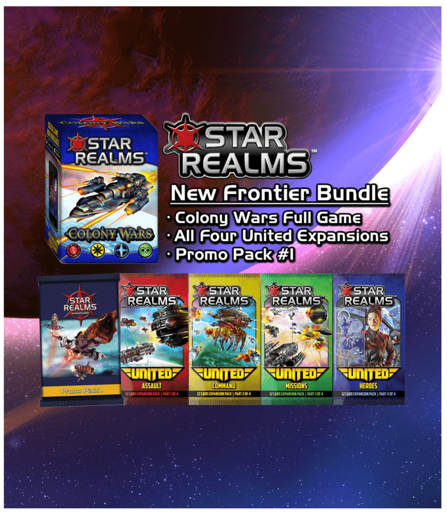 Couverture de l'article : Star Realms : les extensions Colony Wars, Cosmic Gambit et United pas en France avant longtemps