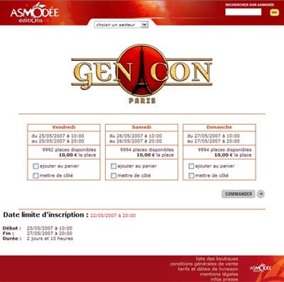 Couverture de l'article : GenCon Paris 2007, les places en vente