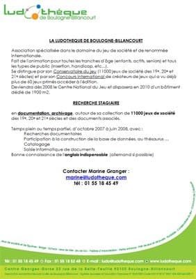 Couverture de l'article : La ludothèque de Boulogne cherche des stagiaires !