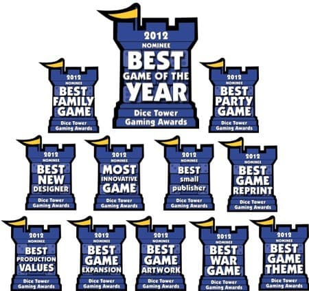 Couverture de l'article : Les nommés pour le Dice Tower Award sont