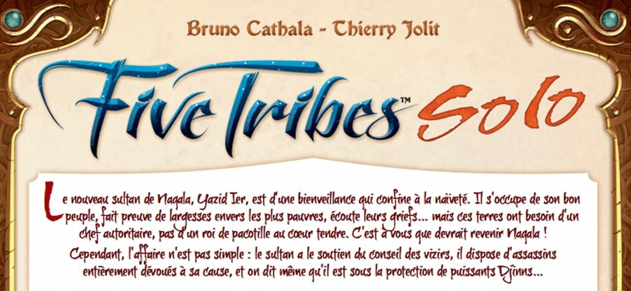 Couverture de l'article : Five Tribes, la version Solo officielle en téléchargement gratuit !