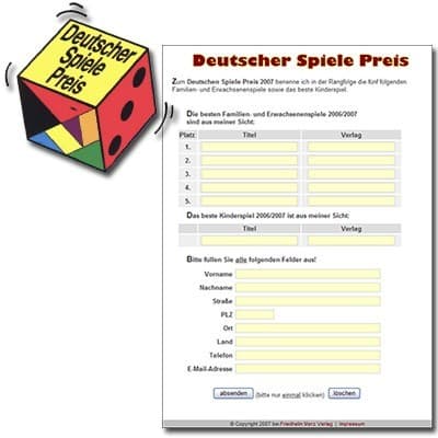 Couverture de l'article : Deutscher Spiele Preis 2007 à besoin de vous !
