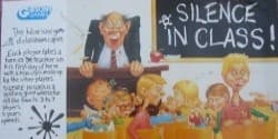 Boîte du jeu : Silence in class !