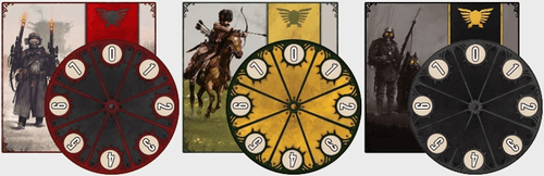 Boîte du jeu : Scythe - Extension "Cadrans de puissance des factions 'Rusviet', 'Saxony' et 'Crimea'" (promo pack #5)