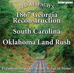 Couverture de Age of Steam Expansion : 1867 Georgia Reconstruction, South Carolina & Oklahoma Land Rush