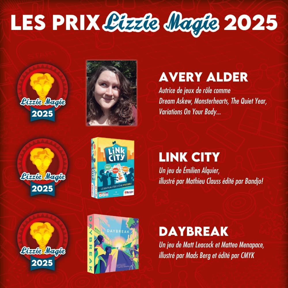 Couverture de l'article : Le prix Lizzie Magie récompense Link City, Daybreak et Avery Alder