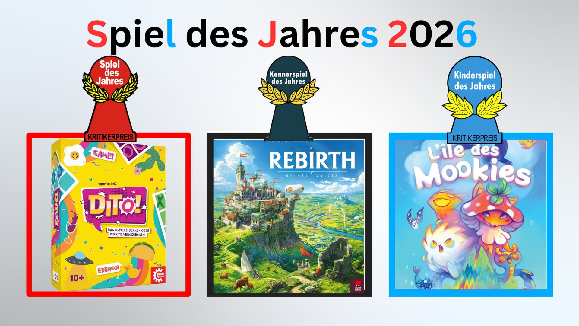 Couverture de l'article : Spiel des Jarhes 2026 : Dito rafle la mise, ditto pour Knizia et un Sirieix Masqué