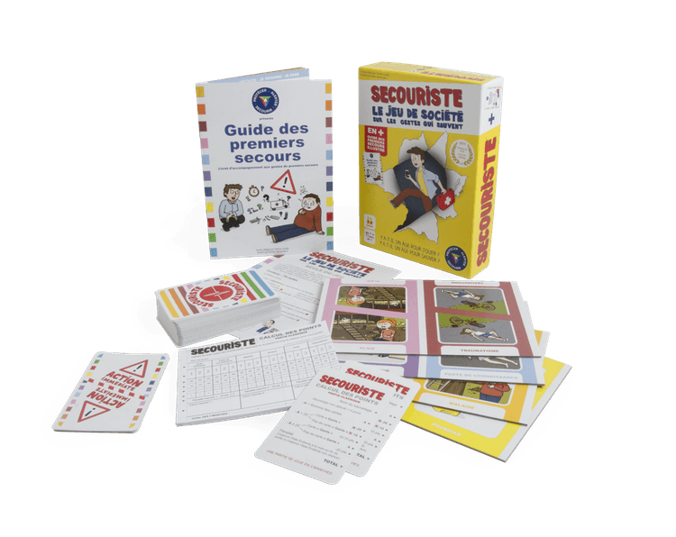 Boîte du jeu : SECOURISTE - le jeu se société sur les gestes qui sauvent - Médaille d'or du concours Lépine Paris 2019
