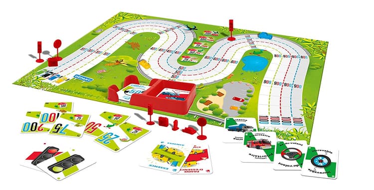 Boîte du jeu : Mille Bornes sur un plateau