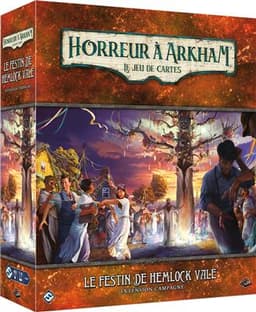 Couverture de Horreur à Arkham : Le Jeu de Cartes - Le Festin de Hemlock Vale : Extension Campagne